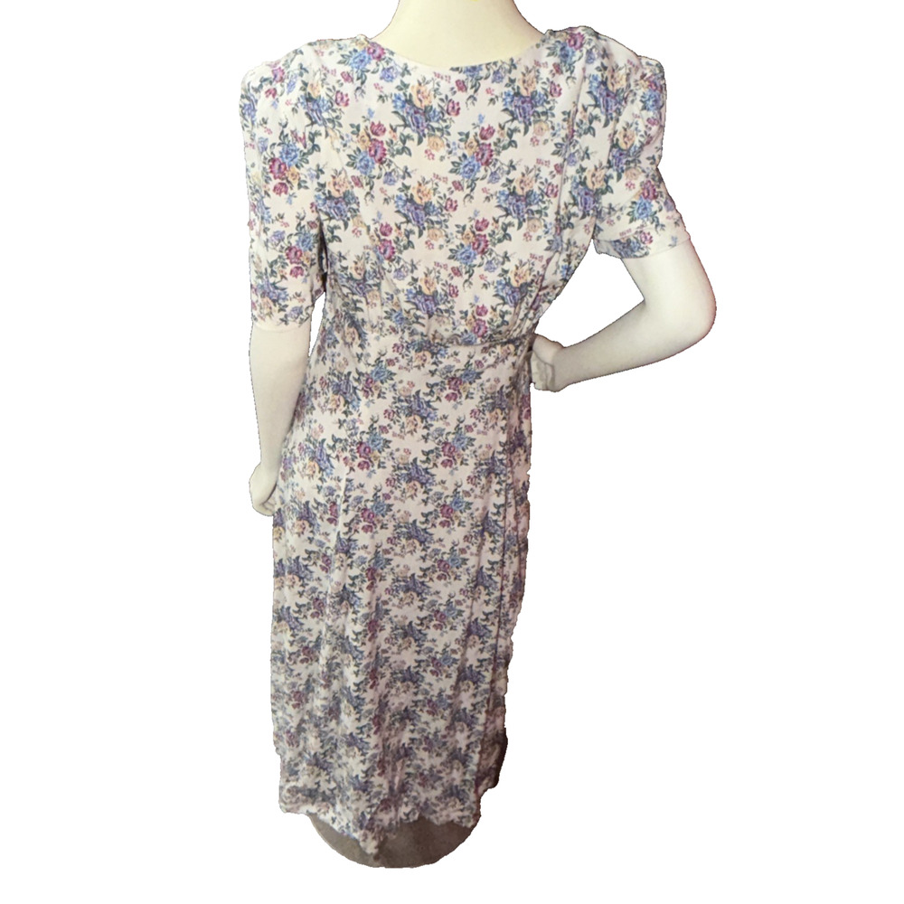 Vintage Jamie Brooke Granny Cottage Core Floral Print Button Front Maxi Dress LG